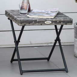 Outsunny Grey Rattan Foldable Square Coffee Table - Size: 40 x 40 x 40cm - Wilko