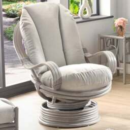 Desser Furniture Bali Grey Natural Rattan Alba Dusk Swivel Rocking Chair - Size: Single - Wilko - thumbnail 1