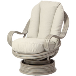 Desser Furniture Bali Grey Natural Rattan Alba Dusk Swivel Rocking Chair - Size: Single - Wilko - thumbnail 3