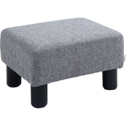 HOMCOM Small Grey Linen Fabric Footstool - Size: 17 x 33 x 43cm - Wilko - thumbnail 3