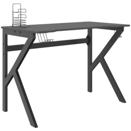 vidaXL K-Shaped Leg Gaming Desk with Headphone Holder Black 110cm - Size: 75 x 110 x 60cm - Wilko - thumbnail 3