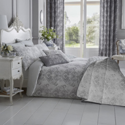 Bellissimo Home King Size Grey Toile Duvet Set - Multi - Wilko - thumbnail 1
