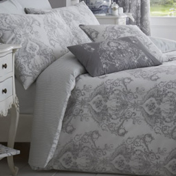Bellissimo Home King Size Grey Toile Duvet Set - Multi - Wilko - thumbnail 3