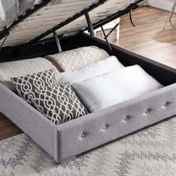Home Treats Small Double Grey Ottoman Storage Bed - Wilko - thumbnail 4