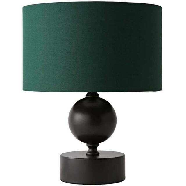 ValueLights Anthony Green Drum Shade Candlestick LED Table Lamp with Bulb - Size: 32 x 25 x 25cm - Brown - Wilko - image 1