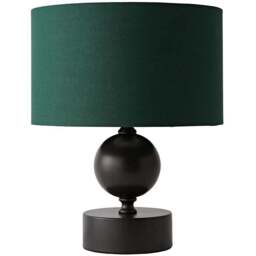 ValueLights Anthony Green Drum Shade Candlestick LED Table Lamp with Bulb - Size: 32 x 25 x 25cm - Brown - Wilko