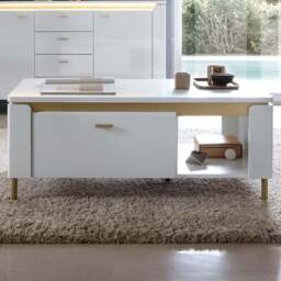 Furniture To Go Lazio Single Drawer Alpine White Coffee Table - Wilko - thumbnail 1