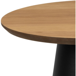 Florence Soli Round Black and Oak Coffee Table - Size: 48 x 45 x 45cm - Multi - Furniture To Go - Wilko - thumbnail 5