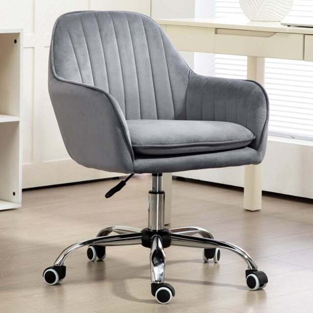 Portland Grey Swivel Office Chair with Adjustable Height - Size: 86 x 58 x 57cm - Wilko - image 1