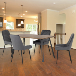Seconique Quebec Medium Oak Effect Straight Edge 4 Seater Avery Dining Set Grey - Wilko - thumbnail 1