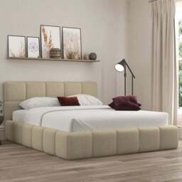 DS Living Ovella King Size Latte Cubed Ottoman Bed - Brown - Wilko