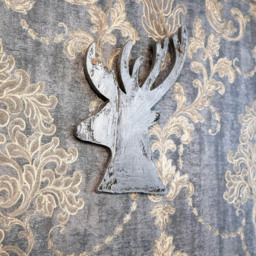 Shatchi Silver Deer Wooden Hanging Christmas Decoration 26cm - Size: 28 x 12 x 6cm - Wilko - thumbnail 3