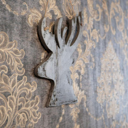 Shatchi Silver Deer Wooden Hanging Christmas Decoration 26cm - Size: 28 x 12 x 6cm - Wilko - thumbnail 5