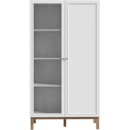 Florence Wensley 2 Door Light Grey and Oak Glass Display Cabinet - Size: 184.6 x 99.9 x 41.7cm - Multi - Furniture To Go - Wilko - thumbnail 4