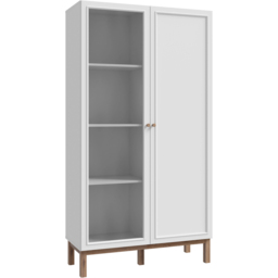 Florence Wensley 2 Door Light Grey and Oak Glass Display Cabinet - Size: 184.6 x 99.9 x 41.7cm - Multi - Furniture To Go - Wilko - thumbnail 3