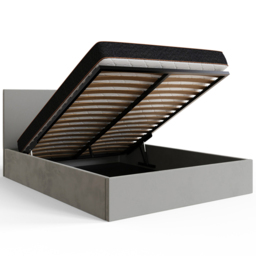 GFW King Size Charcoal Grey Velvet End Lift Ottoman Bed with Memory Pocket Spring Mattress - Wilko - thumbnail 6