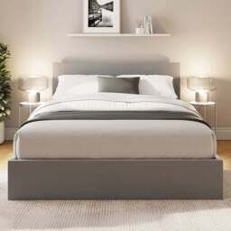 GFW King Size Charcoal Grey Velvet End Lift Ottoman Bed with Memory Pocket Spring Mattress - Wilko - thumbnail 1