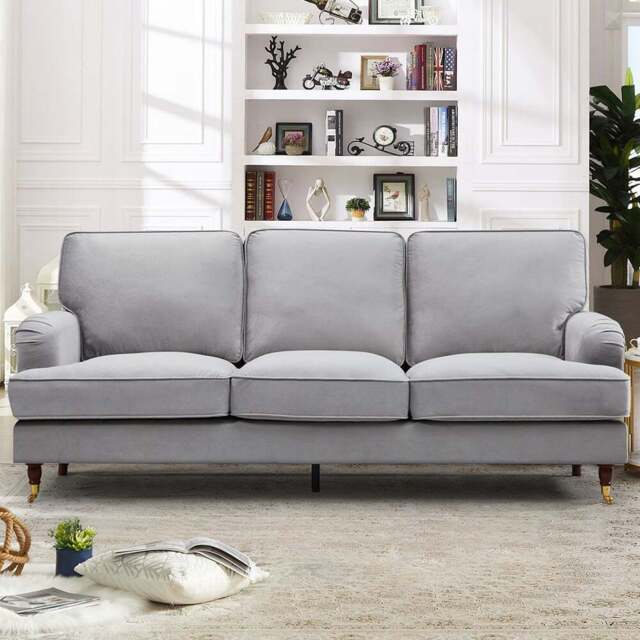 Woodbury 3 Seater Grey Velvet Sofa - Artemis Home - Wilko - image 1