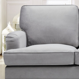 Woodbury 3 Seater Grey Velvet Sofa - Artemis Home - Wilko - thumbnail 3