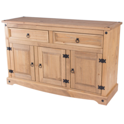 Corona 3 Door and 2 Drawer Antique Wax Finish Medium Sideboard - Size: 43 x 132 x 80cm - Brown - Wilko - thumbnail 3
