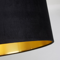 Lighting Collection Black Brushed Gold Inner Velvet Drum Shade 50cm - Size: 28 x 50 x 50cm - Wilko - thumbnail 5