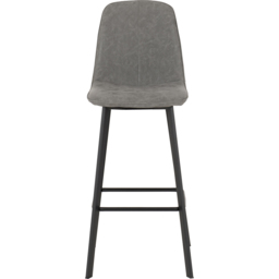Seconique Quebec Grey Faux Leather Bar Stool Set of 2 - Wilko - thumbnail 4