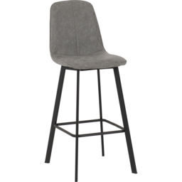 Seconique Quebec Grey Faux Leather Bar Stool Set of 2 - Wilko - thumbnail 5