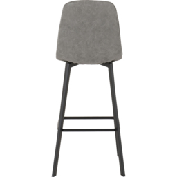 Seconique Quebec Grey Faux Leather Bar Stool Set of 2 - Wilko - thumbnail 7