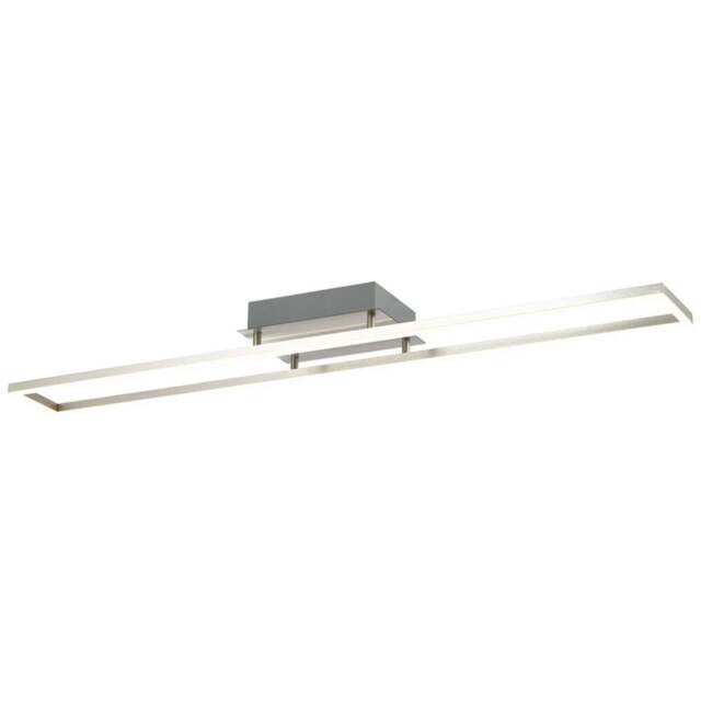 Happy Homewares Strip Brushed Nickel LED Ceiling Light Fitting - Size: 8 x 91 x 14cm - Silver - Wilko - image 1