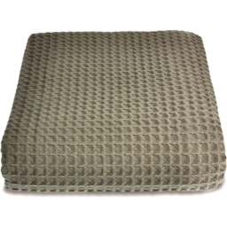 Allure Home Fashions Hotel Khaki Waffle Throw Blanket 225 x 250cm - Green - Wilko - thumbnail 1