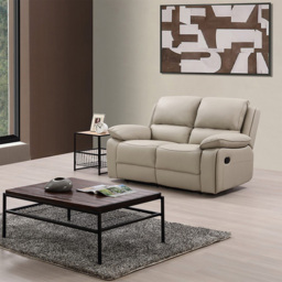 Salerno 2 Seater Light Grey Leather Manual Recliner Sofa - Wilko - thumbnail 6