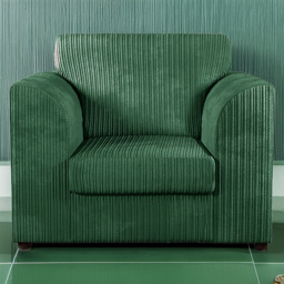 Luxor Single Seater Green Jumbo Cord Armchair - Wilko - thumbnail 1