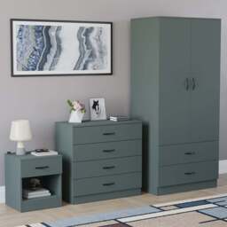 VIDA DESIGNS Riano Green 3 Piece Bedroom Furniture Set - Jasper Green - Wilko