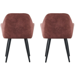 Adrian Set of 2 Pink Suede Faux Leather Dining Chairs - MCC - Wilko - thumbnail 6