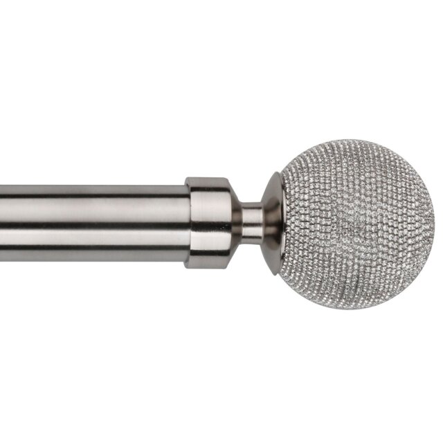 Vogue 120 to 210cm Extendable Silver Curtain Pole - Wilko - image 1