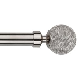 Vogue 120 to 210cm Extendable Silver Curtain Pole - Wilko