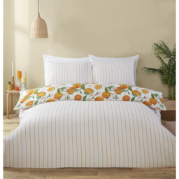 Seville Duvet Cover and Pillowcase Set - Orange/Double - Wilko - thumbnail 3
