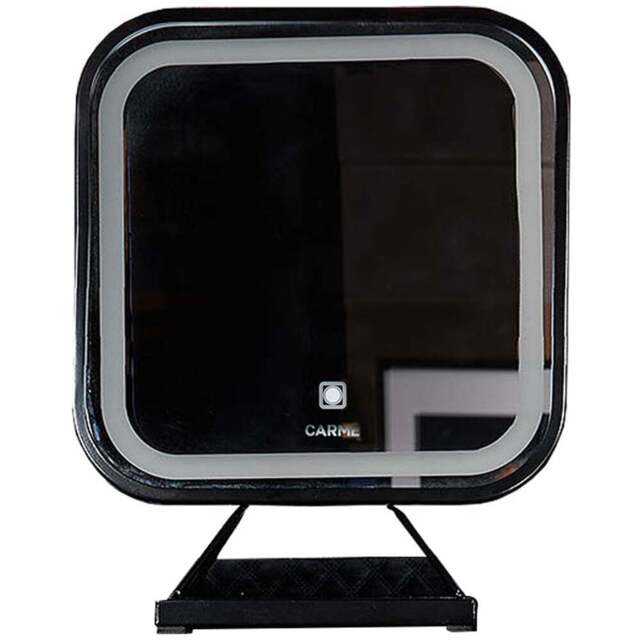 CARME Home Monaco Black Square LED Touch Sensor Vanity Mirror - Size: 17 x 56.5 x 47cm - Wilko - image 1