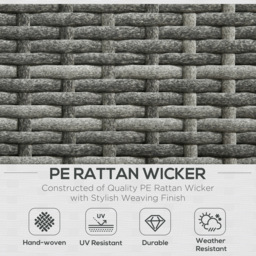 Outsunny 4 Seater Grey Rattan Corner Sofa Set with Coffee Table - Wilko - thumbnail 5