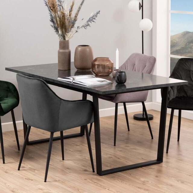 Florence Amble 6 Seater Dining Table Black - Furniture To Go - Wilko - image 1