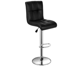 Gr8 Home Black Faux Leather Swivel Bar Stool Set of 2 - Wilko - thumbnail 4