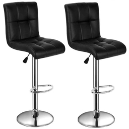 Gr8 Home Black Faux Leather Swivel Bar Stool Set of 2 - Wilko - thumbnail 5