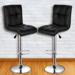 Gr8 Home Black Faux Leather Swivel Bar Stool Set of 2 - Wilko