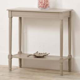 Pacific Lifestyle Heritage Single Shelf Putty Pine Wood Console Table - Size: 80 x 80 x 36cm - Cream - Wilko - thumbnail 1