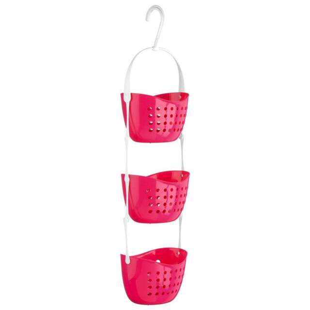 Premier Housewares 3 Tier Hot Pink Shower Caddy - Size: 23 x 17 x 83cm - Wilko - image 1