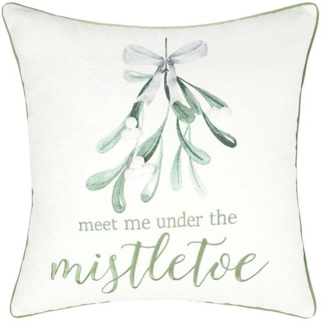 Under The Mistletoe Bow Cushion - White - Wilko - image 1
