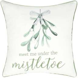 Under The Mistletoe Bow Cushion - White - Wilko - thumbnail 1