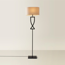 ValueLights Katniss Crossover Black and Natural Shade Metal LED Floor Lamp - Wilko - thumbnail 4
