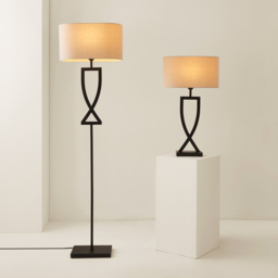 ValueLights Katniss Crossover Black and Natural Shade Metal LED Floor Lamp - Wilko - thumbnail 7