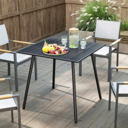 Outsunny 4 Seater Slate Top Steel Garden Dining Table Black - Wilko - thumbnail 5